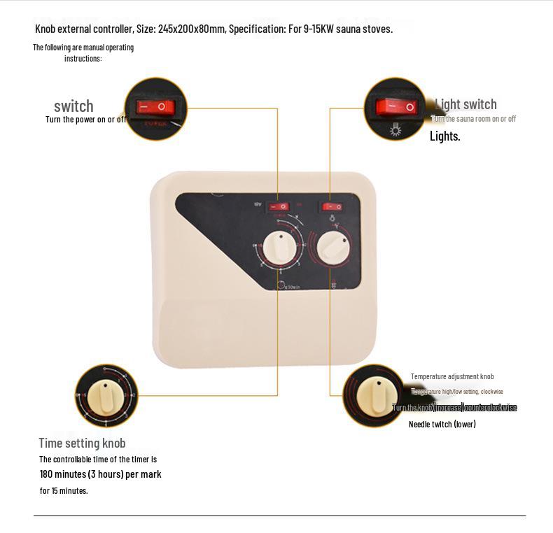 "Commercial Stainless Steel Sauna Heater with Digital Display and Stones”