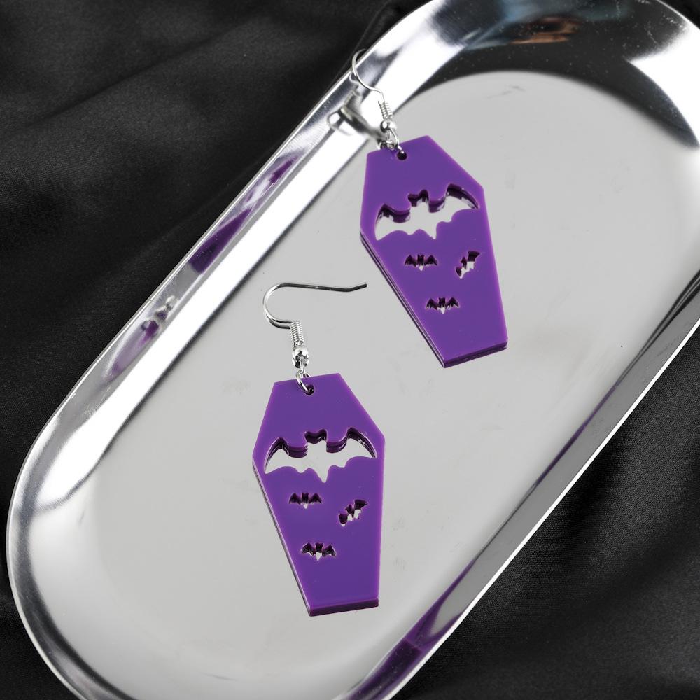 

Pendant Creative Bat Earrings For Women In Fashionable White And Purple фіолетовий
