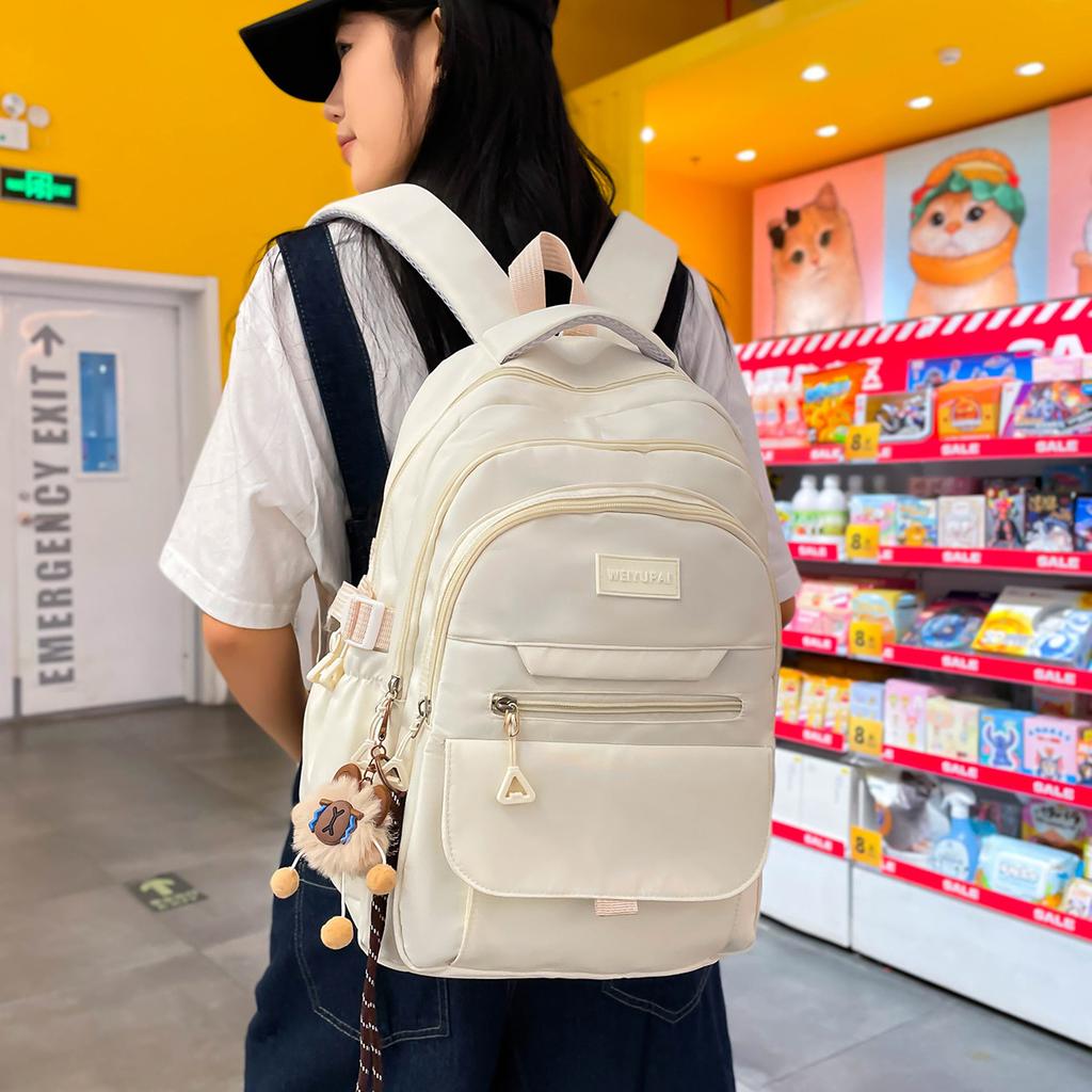 Casual simple middle school student schoolbag female Korean version middle and high school class backpack large capacity light backpack