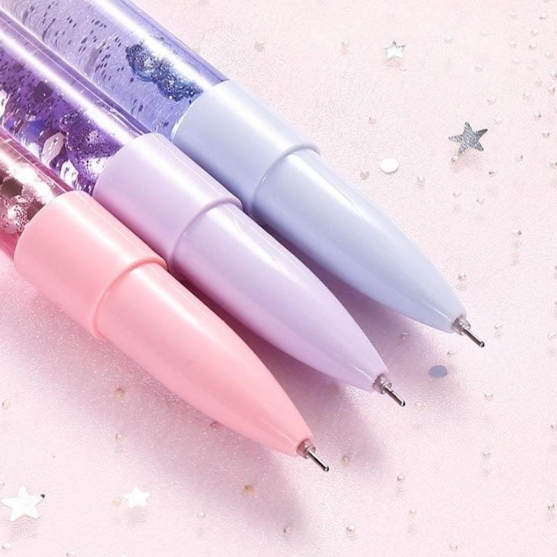 2Pcs Cute 0.5mm Ballpoint Pen luxury Drift Sand Glitter Crystal MultiColor Creative Ball Gift School Office Supplies