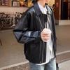 Cappotto in pelle Maillard American Sweet Cool Wear Cappotto in pelle PU marrone Giacca da motociclista retrò antivento e larga
