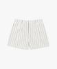 Plack Woman Striped Tuck Detail Shorts White