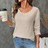 Autumn Winter Round Neck Lace Hollow Out Tee Women Long Sleeve Sexy Backless Pullover Knitting T-shirt Top