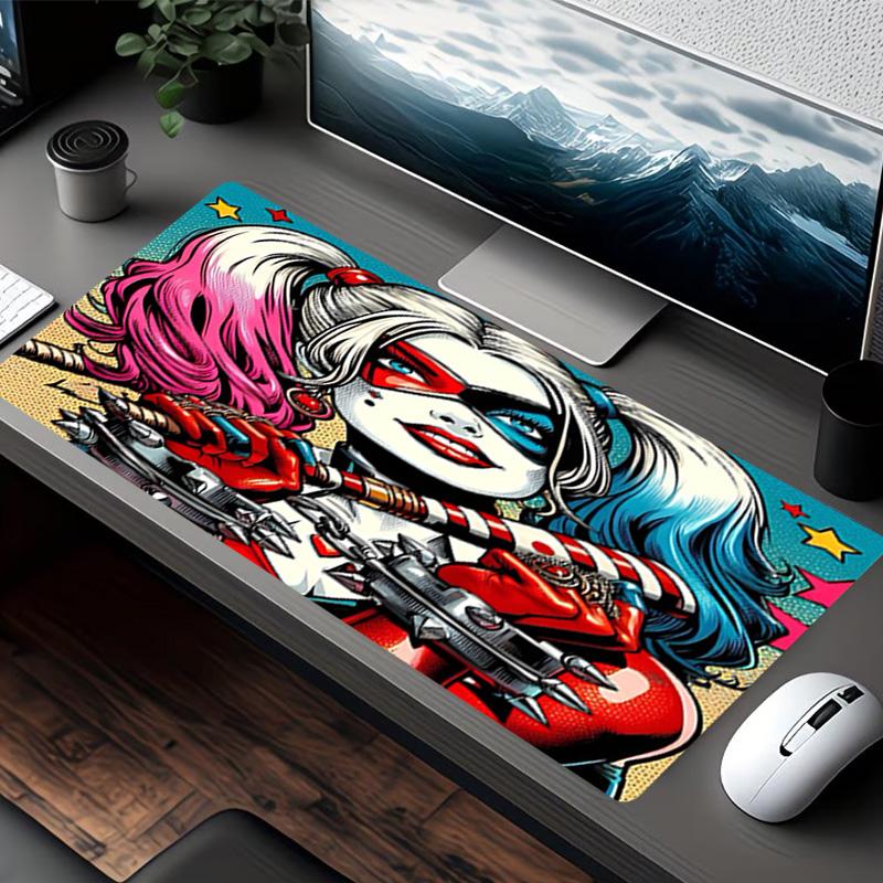 Harley Quinn Joker Print Mouse Pad, for Keyboard Pad Laptop PC Mat for Office Home Use, Desk Decor, Perfect Birthday Gift for Gamers