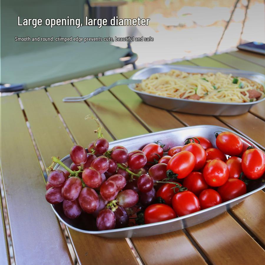 Retro European-Style Tin Camping Plate - Portable BBQ & Picnic Tableware