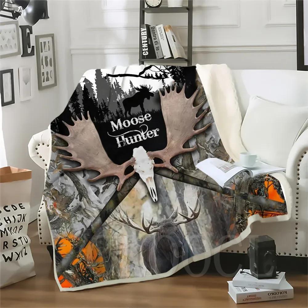 Thicken Blanket Wild Boar Hunting Pig Printed Throw Blankets for Beds Plush Fluffy Teenager Home Decoration Beddings Adult Quilt