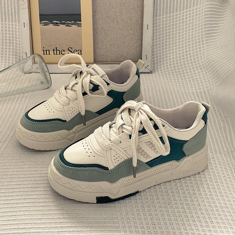 

Autumn new student thick-soled heightening shoes casual sports high-end board shoes 35 зелёный