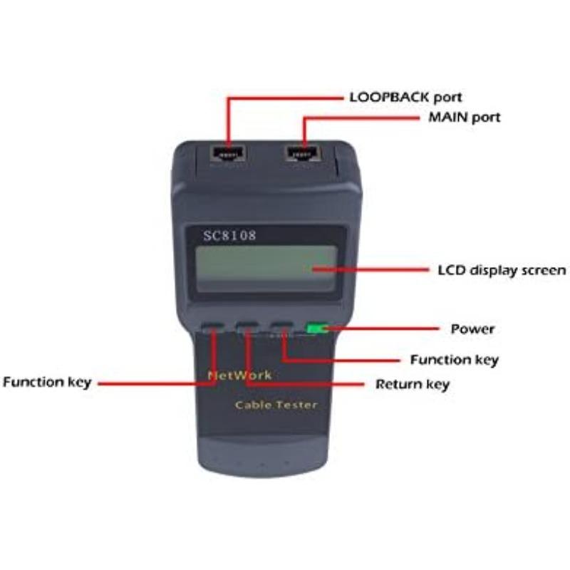Kabeltester, Nettverk LAN Lengde Telefonkabel Lokasjonstester Måler Måling, SC8108 RJ45, Batteridrevet (Ikke inkludert)