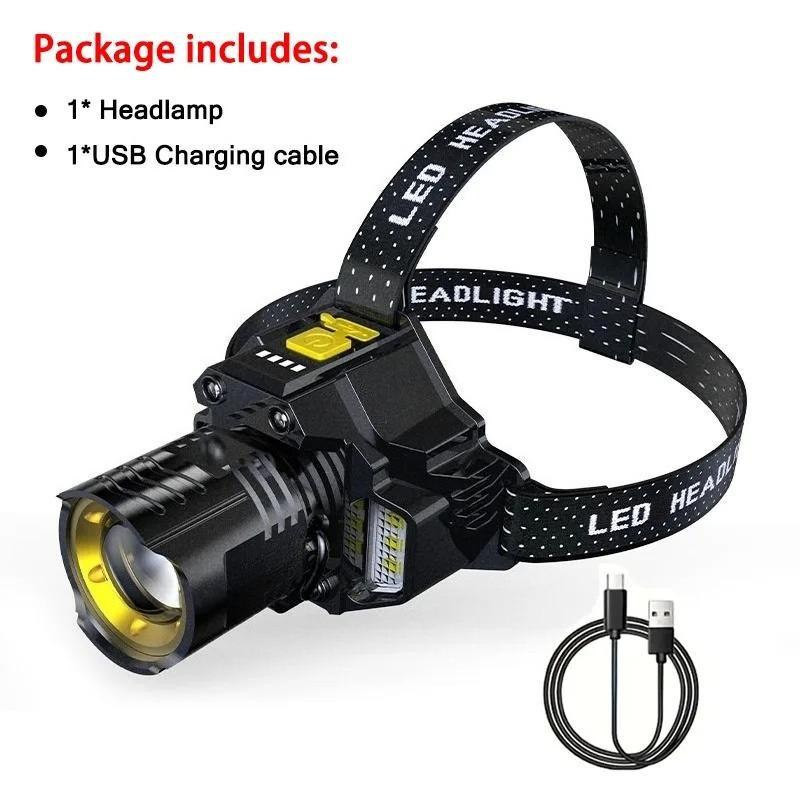 1200mAh Powerful LED Headlamp Motion Sensor Headlight 18650 Rechargeable COB Head Flashlights High Power Head Lamp Fishing Headlight