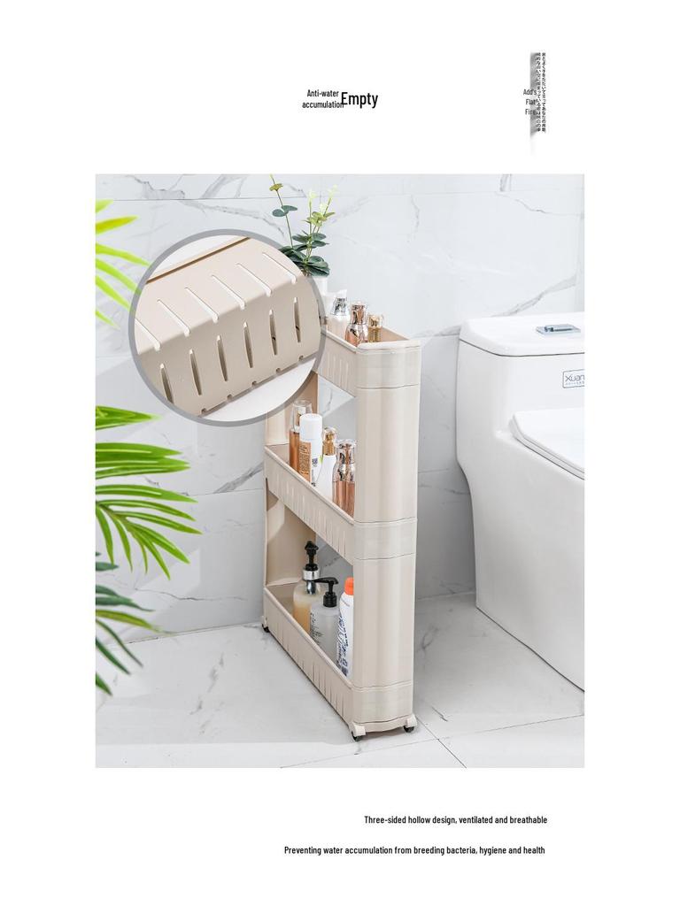Multi-Layer Mobile Storage Rack for Dorms and Bathrooms