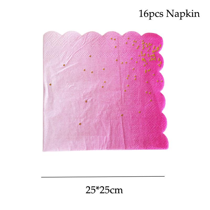 Party Teller Rosa Regenbogen Goldpunkt Speiseteller/Becher/Strohhalme/Serviettenteller Party Geburtstag Hochzeitsfeier Event Tischgeschirr Dekoration