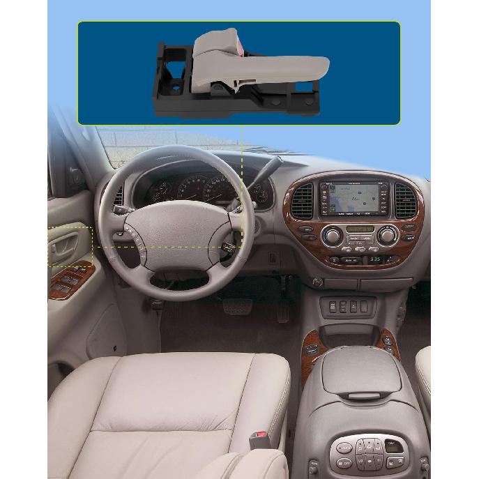 LUJUNTEC Innentürgriffe Vorne Innen Fahrerseite Links für 2000-2006 für Toyota Tundra - 2 Stück Grau - Ersetzt OE-Teile