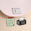 Crying Over Fictional Characters Enamel Pins Breaking News Newspaper Tissue Box Book Nerd Brooches Lapel Badge Jewelry Gifts