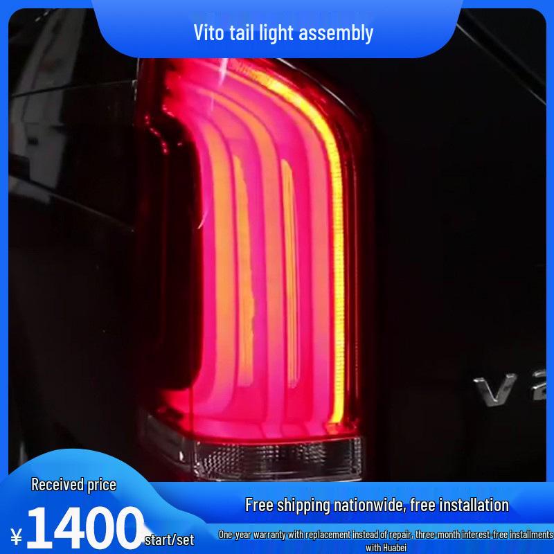 

LED Tail Light Assembly for Mercedes-Benz V-Class: Daytime Running, Sequential Turn, Reversing, and Brake Lights Red Full LED Taillight Set