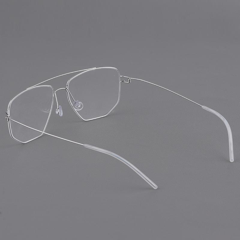 Denmark Men Double Beam Glasses Frame EDWIN Fashion Square Titanium Ultralight Eyeglasses Women Screwless Business Retro Eyewear