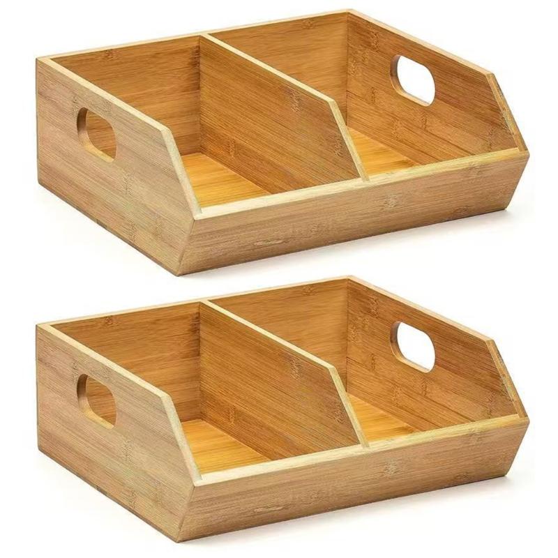 Adaptable Wooden Grocery Holder Featuring Stackable Design For Optimal Space Usage 1