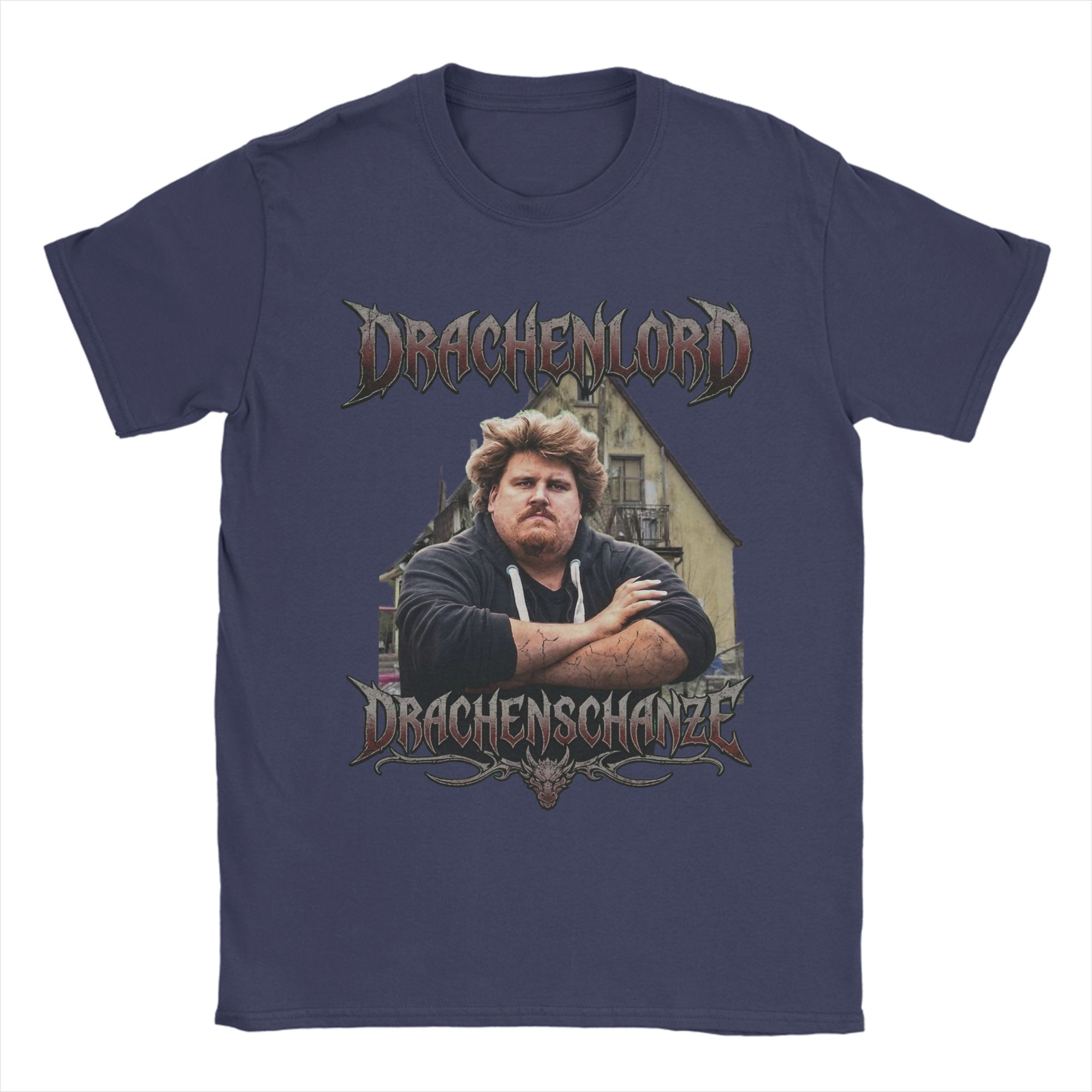 Neuheit Dragon Lord Drachenlord T-Shirt Herren Rundhals Reiner Baumwoll-T-Shirts Kurzarm-T-Shirts Übergröße Kleidung XL