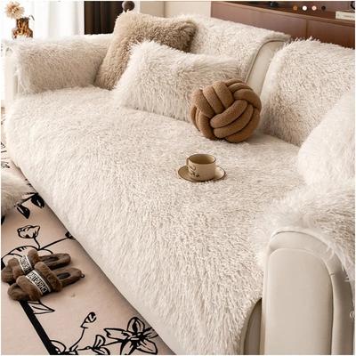 Modern Simple Winter Lamb Wool Sofa Towel Thicken Plush Soft Sofa Covers for Living Room Anti-slip Couch Cover Home Decor