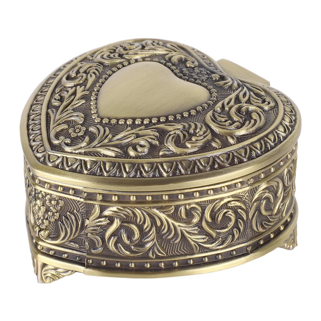 Kovová šperkovnice ve tvaru srdce Slitina Vintage krabička na drobnosti ve tvaru srdce Lehká krabička na drobnosti ve tvaru srdce pro brože, prsteny, náušnice