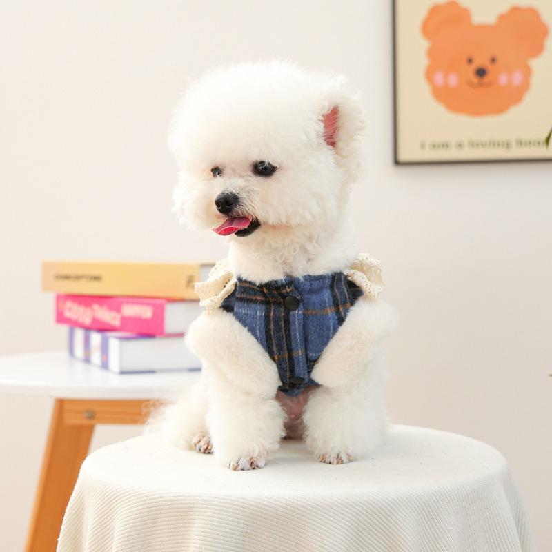 Pet Clothes Autumn and Winter New Small Dogs Puppies Happy Dogs and Cats Warm and Comfortable Thickened Retro Court Vest