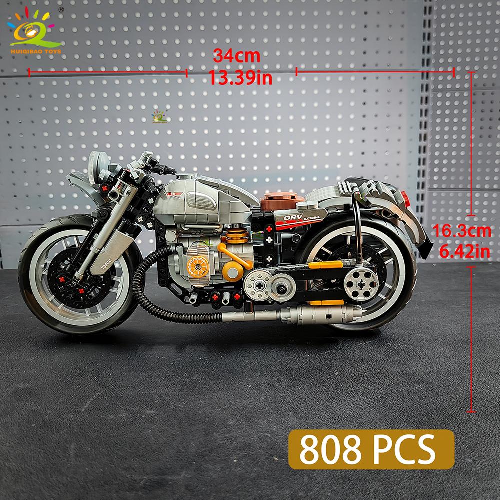 Non-Toxic 808Pcs Moc Technial Motorbike Building Model Blocks City Moto Racer Bricks Toy For Kids Children Adult Car Set