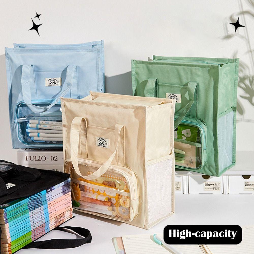 

Large Capacity File Bag Multi Layer Schoolbag High Quality Handbag School чорний
