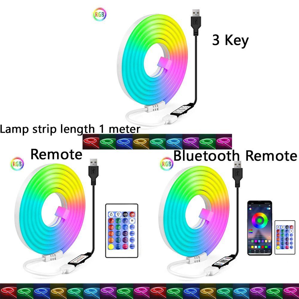 Smart Lights RGB Neon Strip Waterproof 5V Power Flexible LED Strip App Control Remote Control Neon Strip Lights Party Decor