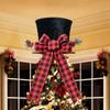 Christmas Hat Decoration Retractable Tree Top Hat Creative Bow Tree Top