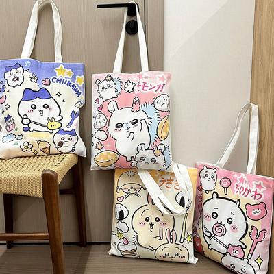 Chiikawa Canvas Bag Kawaii Anime Cute Hachiware Usagi Student Outdoor Cartoon Cosmetics Handbag Book Storage Bag Toy Girls Gifts