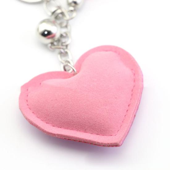 Piele artificială, catifea dragoste, pandantiv cu inimă pentru mașină, suport pentru chei, ornament pentru agățat pentru geantă