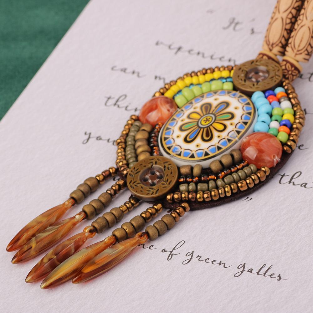 

Богемный ретро экзотический стиль ручной работы богемский геометрический кулон этнический племенной стиль ювелирные изделия нишевое колье