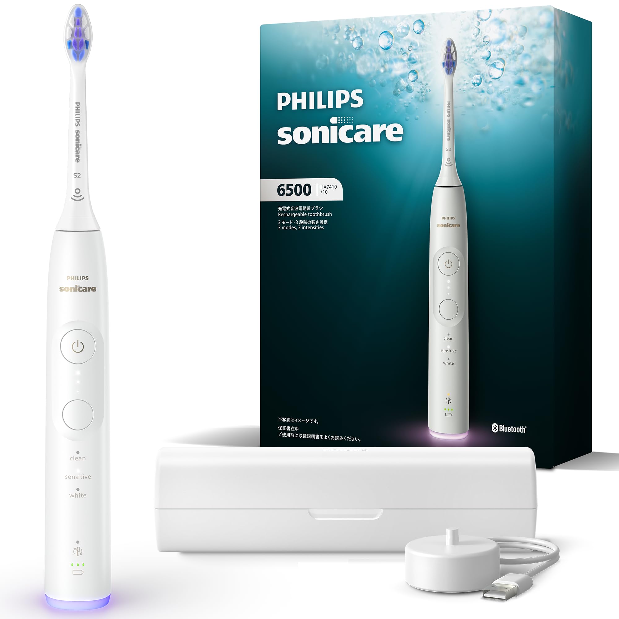 

Philips Sonicare 6500 Electric Toothbrush Plus Brush Stand and Travel Case White [2025 Model] (Premium Clean/Gentle Heads/Charger Included) HX7410/10 белый
