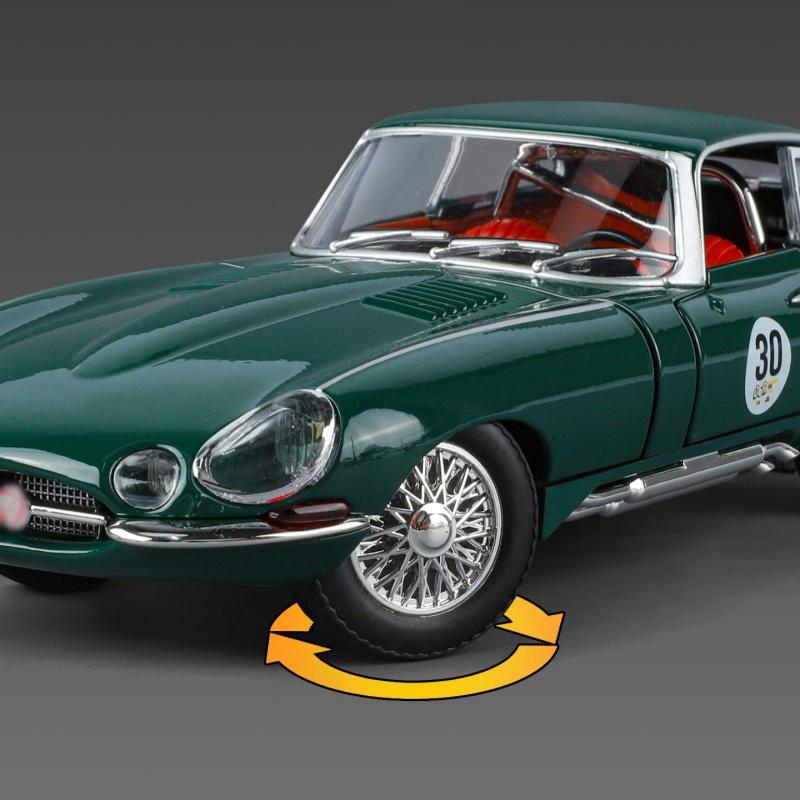 NEW 1/24 Jaguars E-Type Alloy Car Model Sound and Light Pull Back Children's Toy Collectibles Birthday Gift