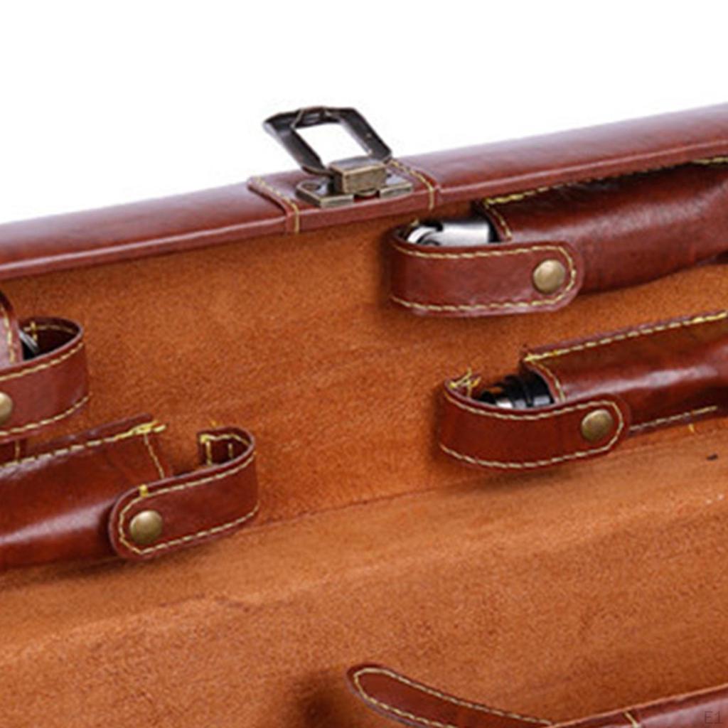 Box PU Leather with Accessories Stopper, Pourer, Corkscrew, for Lover Gift Holiday Events