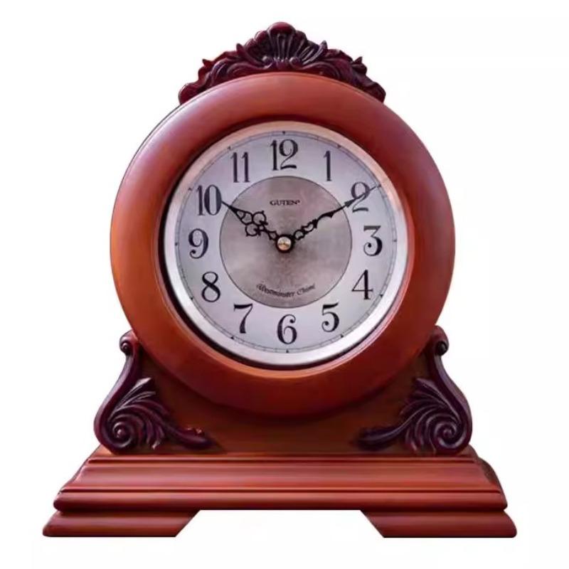 Retro Table Clock Wooden Desk Watch Aesthetic Luxury Bedroom Tabletop Clocks Silent Living Room Desktop Watches Home Decoration