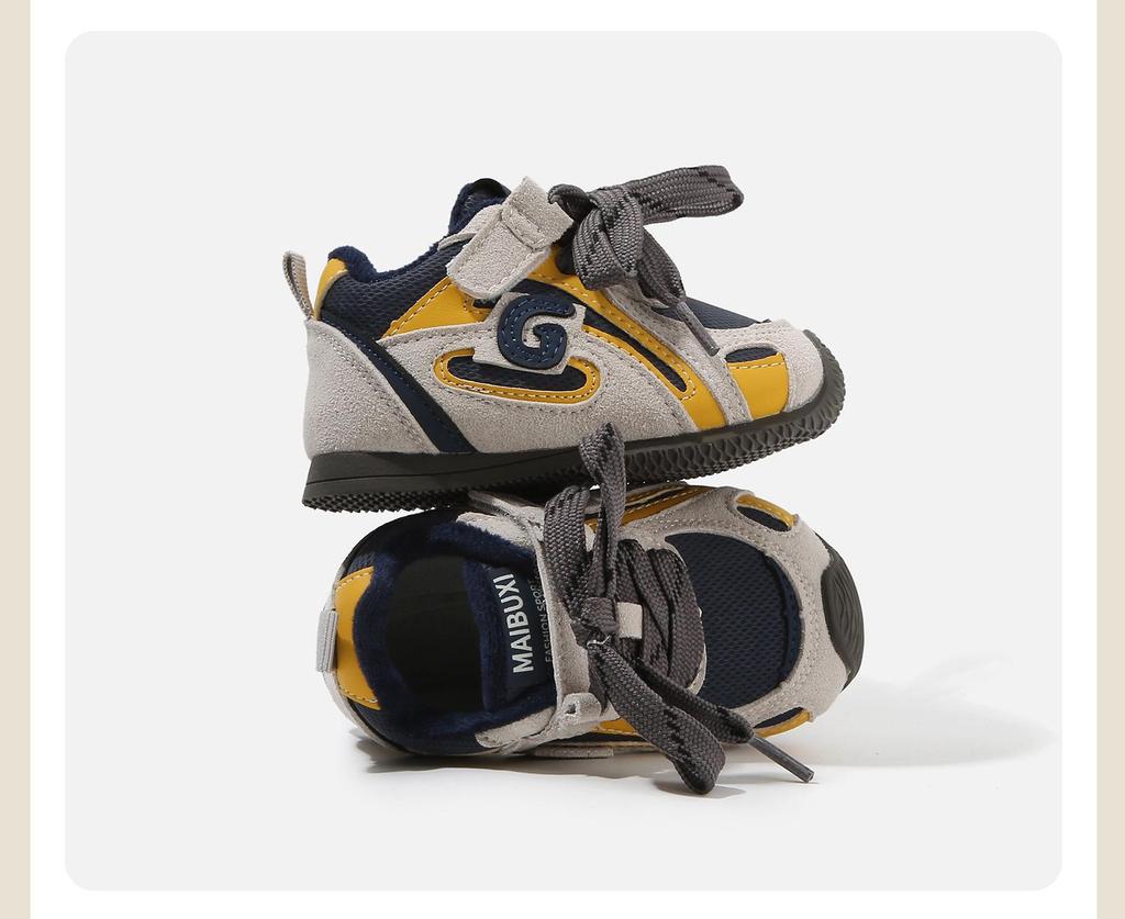 Winter 2025 Retro Non-slip Kids' Training Shoes - Boys & Girls Plus Velvet Cotton Warm Shoes