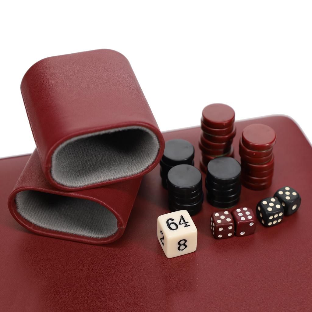 WE Games Burgundy Magnetic Backgammon Set with Carrying Strap Travel Size -