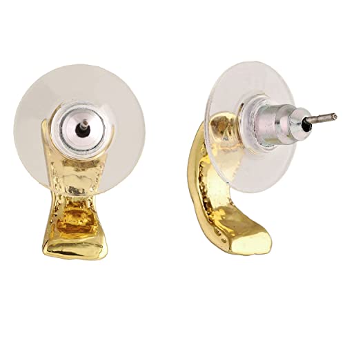 Estele 24Kt Gold Plated Enamel Overlapping Stud Earrings for Women, One Size (368/712 ER)