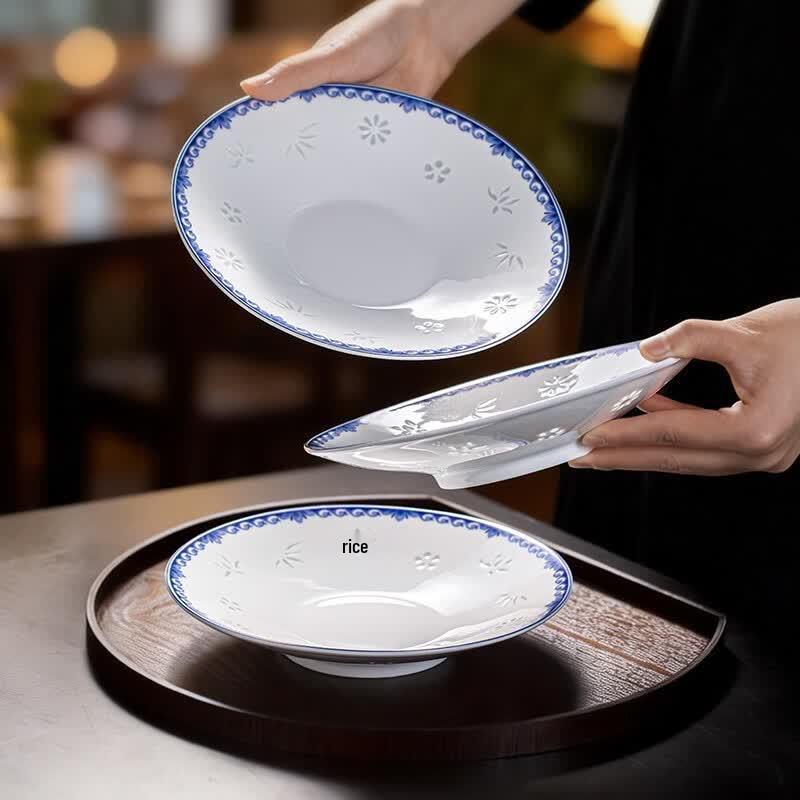 Aowei Jingdezhen Celadon  Four Gentlemen  Dinner Plate