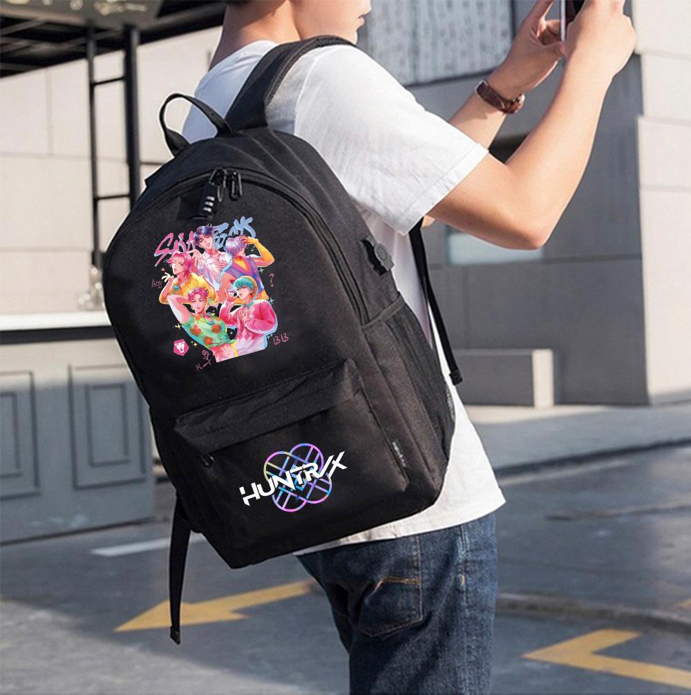 Anime Cartoon K-pop Printed Backpack for Teenager Student Girl Boy Bookbag Schoolbag Women Large Capacity Waterproof Travel Bag Kid Gift
