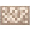Brown Checkered Striped Washable Polypropylene Entrance Doormat