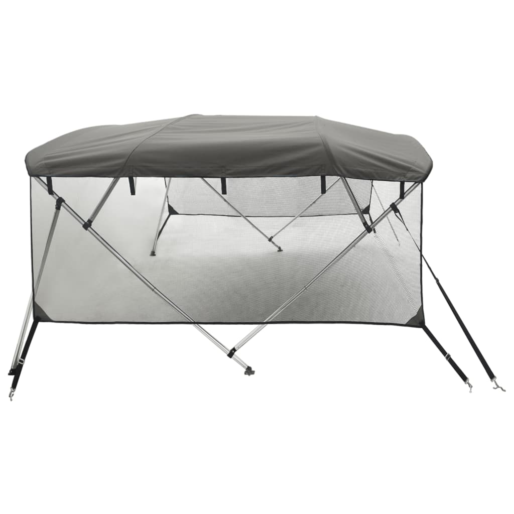 4 Bow Bimini Top with Mesh Side Panels 243 x (230 244) x 137 cm