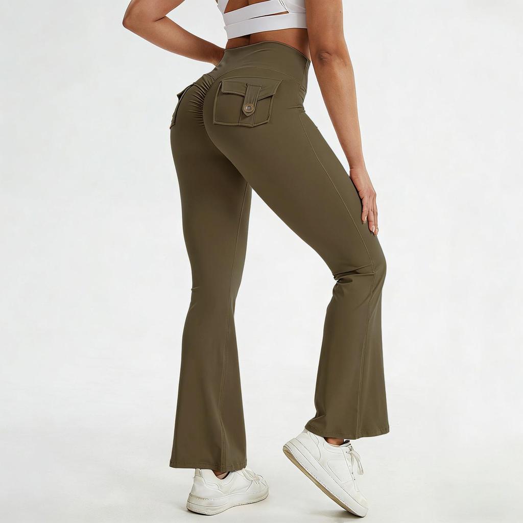 Zakvormige Micro Flare Yogabroek met Sneldrogend, Huidachtig Gevoel & Heup-Optillend Ontwerp - Fitness Sportbroek