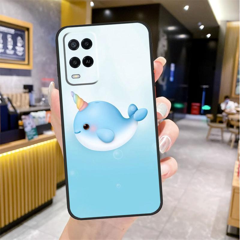 Cute Sea Narwhal Quotes Case For Oppo A74 A54 A94 A78 A98 A18 A60 A80 A40 A38 A58 A96 A76 A16 A15 A17 A57 A77 A5 Pro