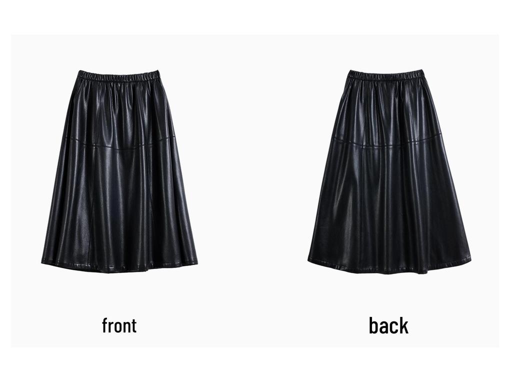 Women's Spring A-line Elastic Waist Casual Half Skirt - Slimming, Versatile, and Flaw-Hiding for Commute Wear