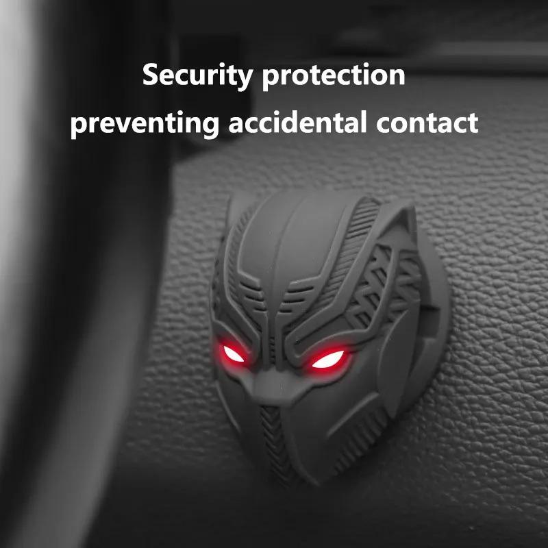 Iron Man Black Panther Car Auto Engine Start Stop Push Button Cover Decorative Automotive Interior Accessories