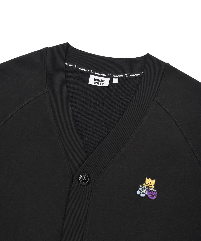 Wacky Willy V-Neck Cardigan Black