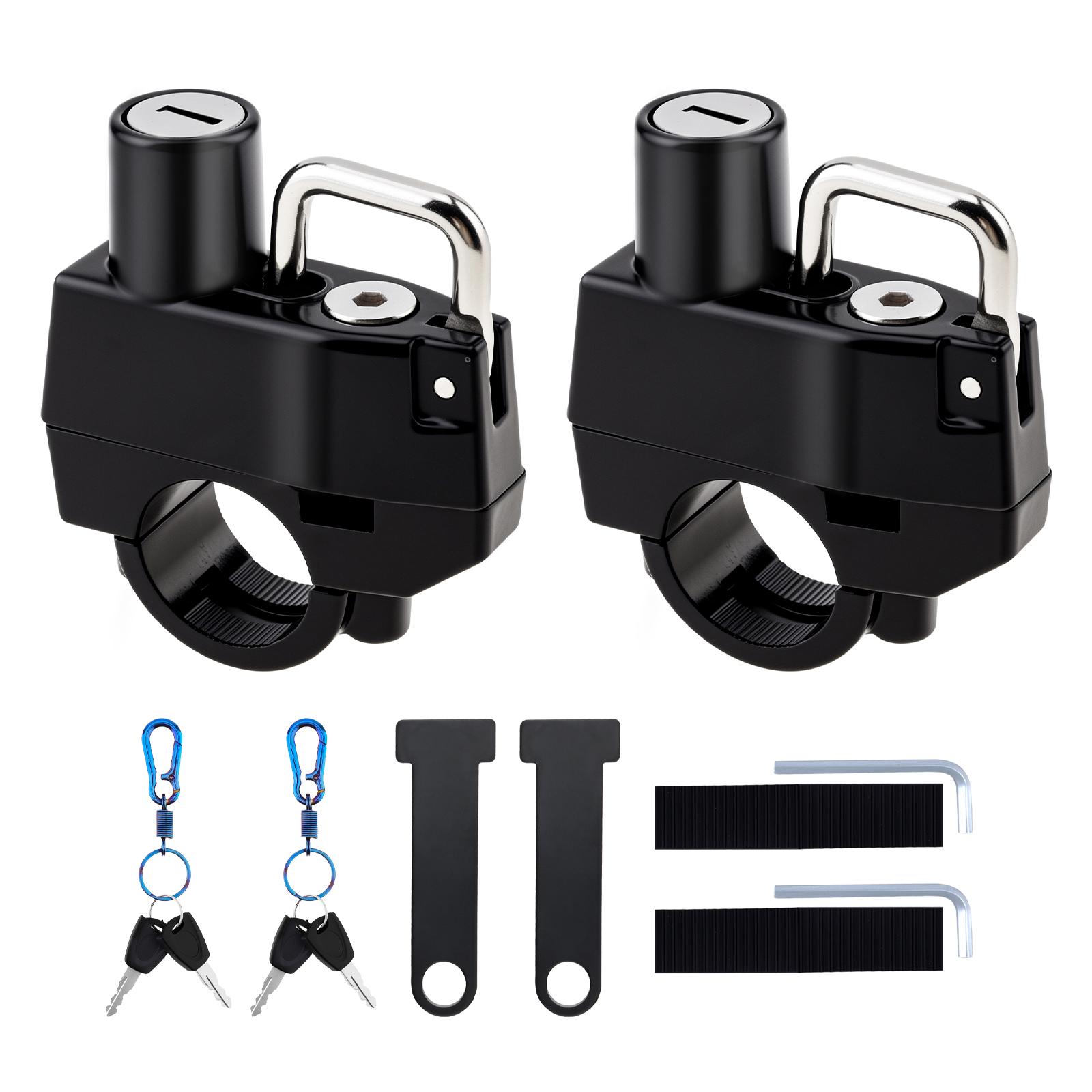 

2 шт. 22-25 мм Противоугонный замок для шлема Сверхпрочный Мотоцикл Скутер Квадроцикл Включает 4 ключа D-образная пряжка Брелок