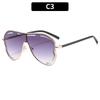 One-Piece Punk Sunglasses for Women Large Size Shield Luxury Brand Square Metal UV400 Large Frame Glasses