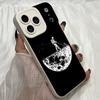 M398 Space Moon Astronaut Black Design Angel Eyes Soft Phone Cases for iPhone Samsung Galaxy Xiaomi Rdemi Huawei Honor Infinix Realme All Model Case